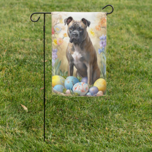 Cane Corso with Easter Eggs Holiday Garden Flag