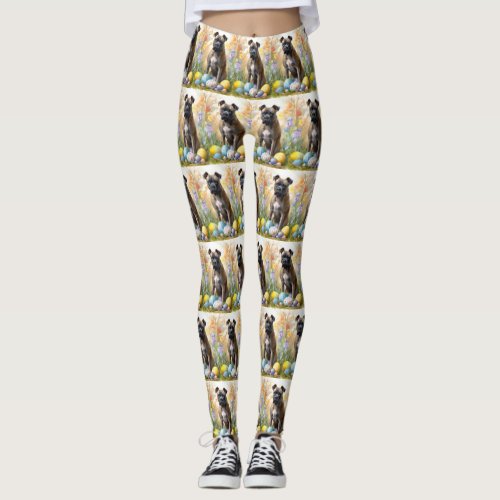 Cane Corso with Easter Eggs Holiday Leggings