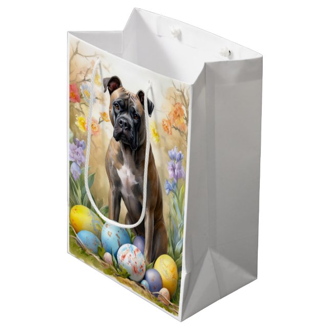 Cane Corso with Easter Eggs Holiday Medium Gift Bag (Front Angled)