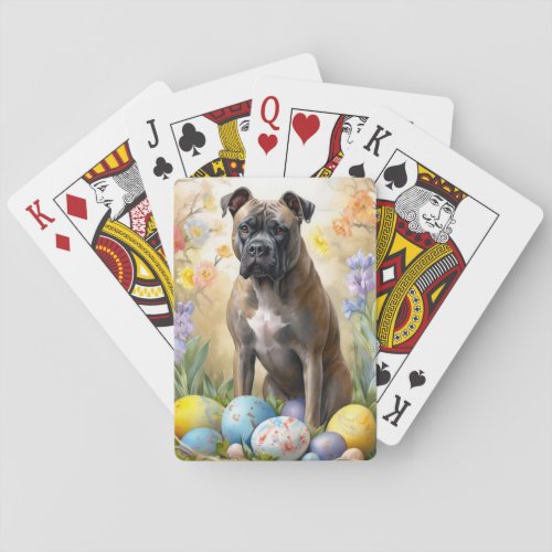 Cane Corso with Easter Eggs Holiday Playing Cards