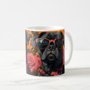 Cane Corso With Heart Roses Valentine's Day Coffee Mug