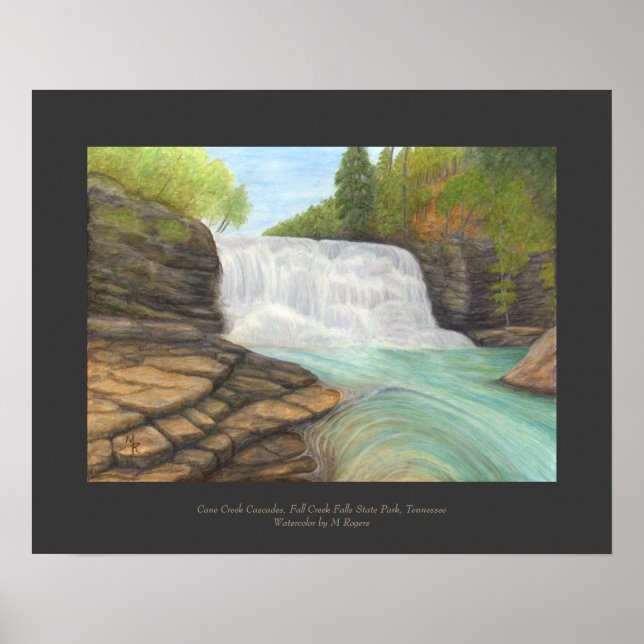 Cane Creek Cascades - Waterfall Art Print (Front)