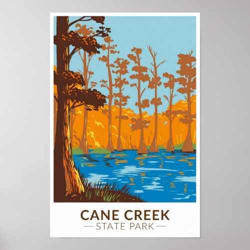 Cane Creek State Park Arkansas Vintage  Poster