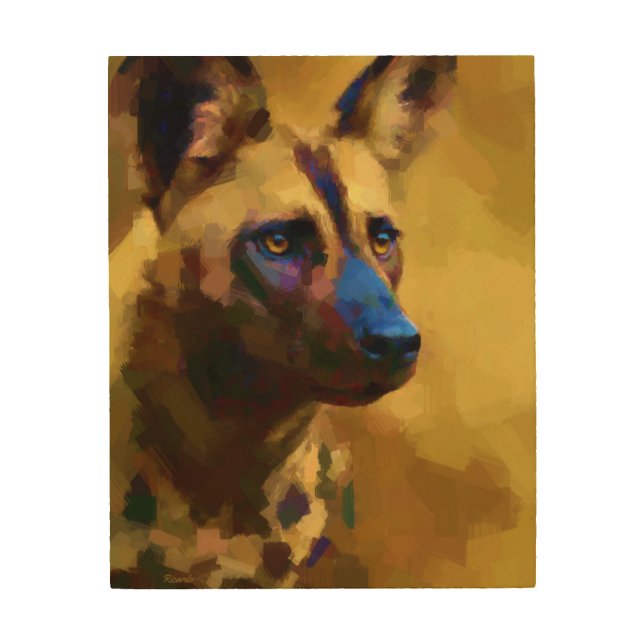 Cane Selvatico Africano Wood Wall Art (Front)