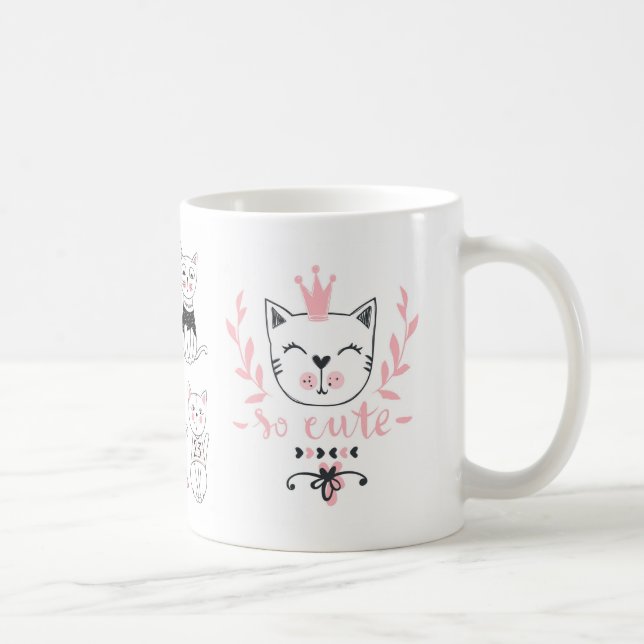 Caneca branca clássica, 325 ml gatinho elegante coffee mug (Right)