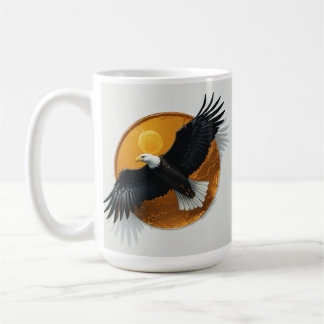Caneca branca com design aguia coffee mug