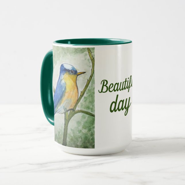 Caneca com ilustração pássaro beautiful day mug (Front Left)