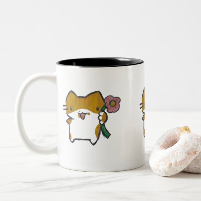 Caneca Gatinho Two-Tone Coffee Mug (With Donut)