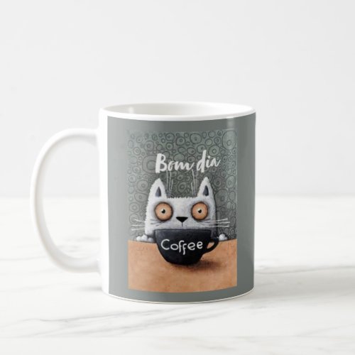 caneca gato bom dia  coffee mug