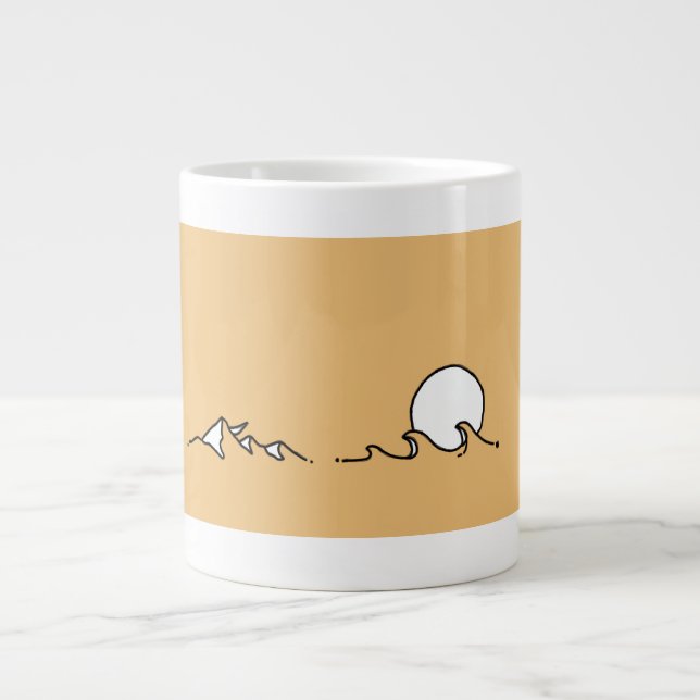 Canecas Specialty art  minimalist sea summer Giant Coffee Mug (Front)