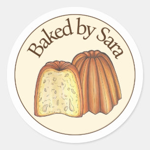 Canelé French Pastry Chef Baked By Homemade Baking Classic Round Sticker