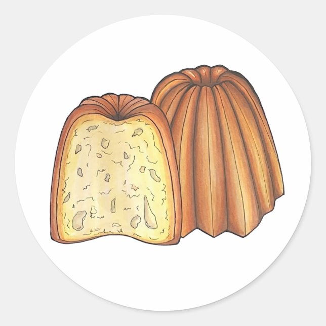 Canelé French Pastry Chef Pâtisserie Bakery Food Classic Round Sticker (Front)