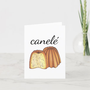 Canelé French Pastry Chef Pâtisserie Bakery Food Letterpress Thank You Card