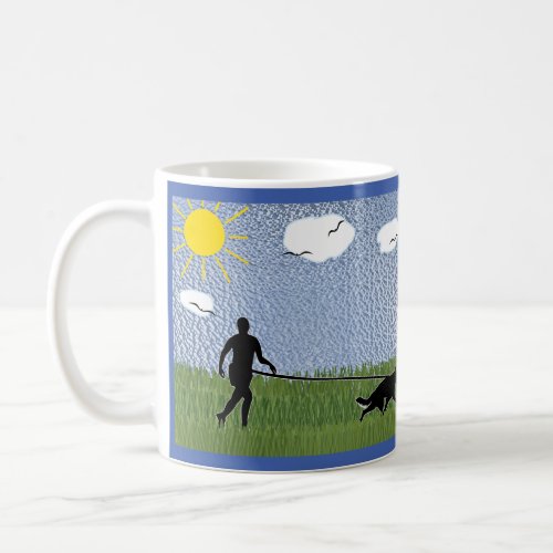 Canicross _ Off the Path Shadow Man and GSD Coffee Mug