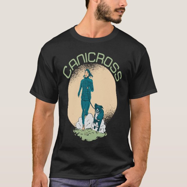 Canicross Run Running Dog Exercise Workout Sport T-Shirt (Front)