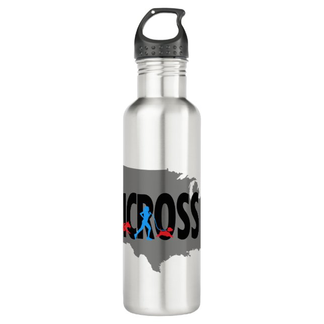 Canicross USA Map Water Bottle (Front)