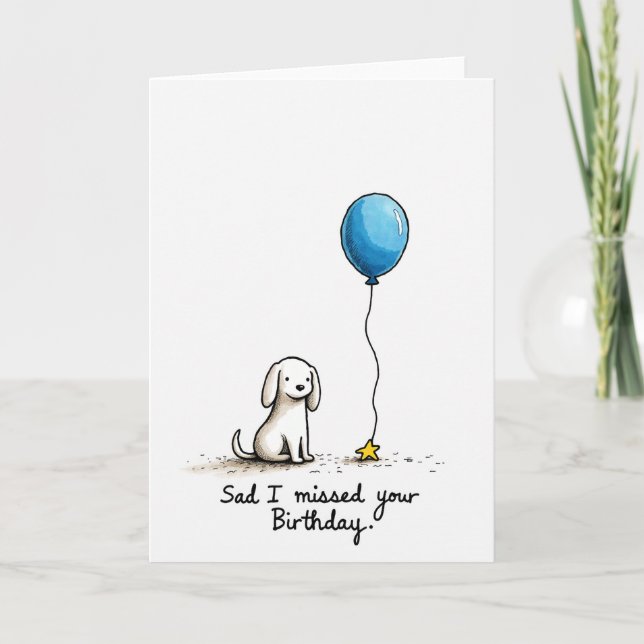 Canine Balloon Birthday Card (Front)