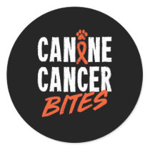 Canine Cancer Bites Classic Round Sticker