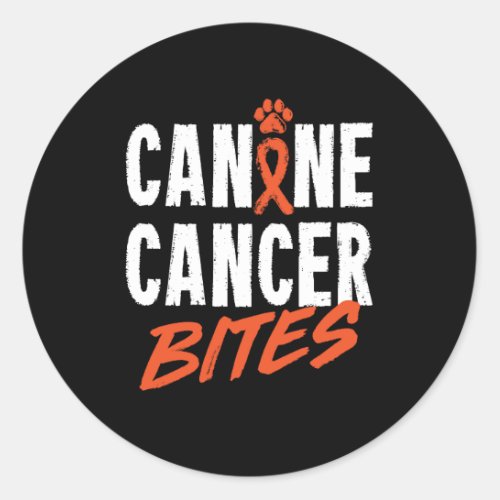 Canine Cancer Bites Classic Round Sticker
