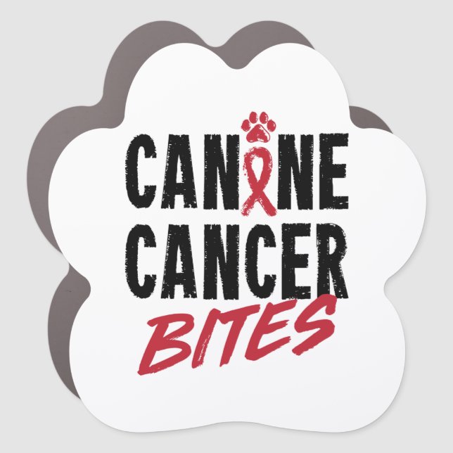 Canine Cancer Bites Dog Carcinoma Awareness Car Magnet (Front)