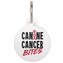 Canine Cancer Bites Dog Carcinoma Awareness Pet ID Tag