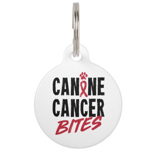 Canine Cancer Bites Dog Carcinoma Awareness Pet ID Tag