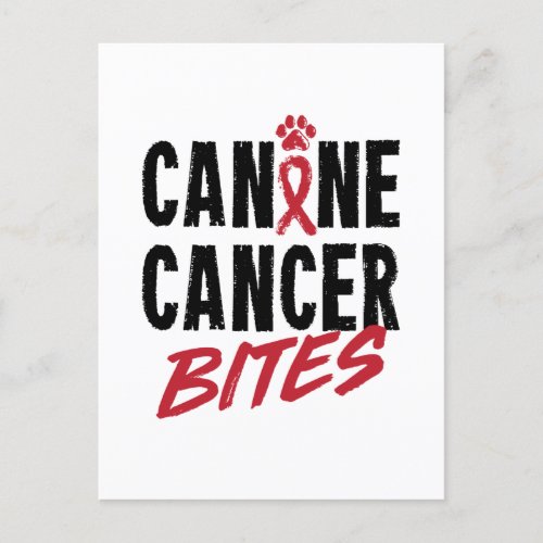 Canine Cancer Bites Dog Carcinoma Awareness Postcard