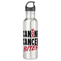 Canine Cancer Bites Dog Carcinoma Awareness Stainless Steel Water Bottle