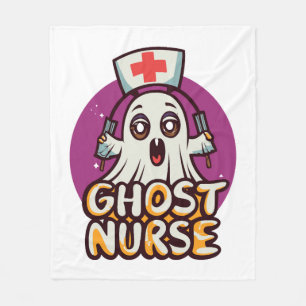 Canine Care on Halloween One Spooky Nurse Dog Fleece Blanket