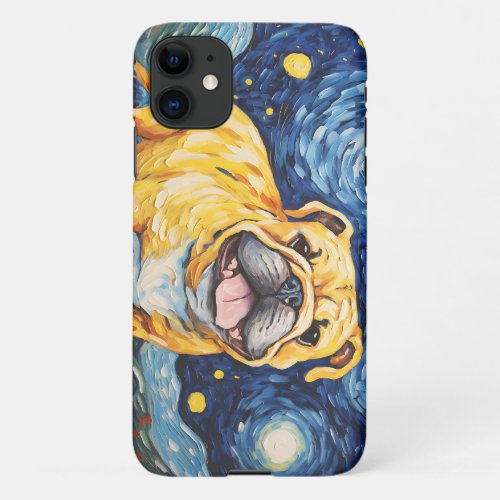 Canine Constellations _ Vintage Van Gogh Watercolo iPhone 11 Case