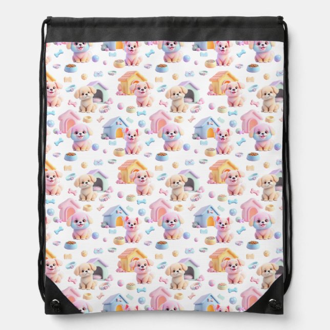 Canine Cuddle Drawstring Bag (Front)