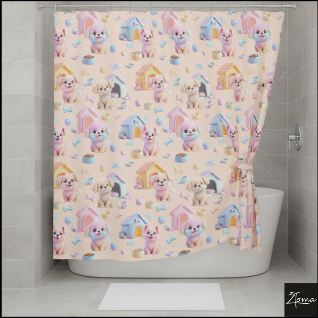 Canine Cuddle  Shower Curtain (Creator Uploaded)