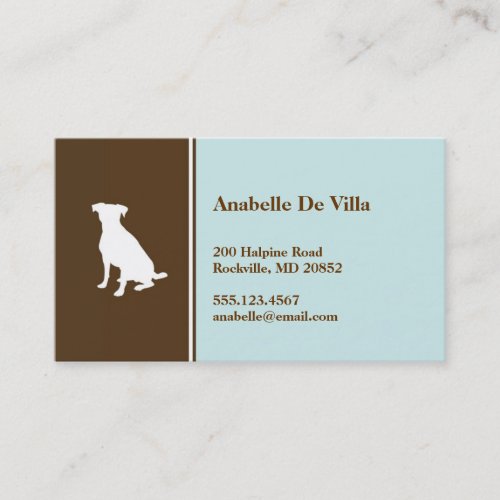 Canine dog blue brown pet personal calling card business card