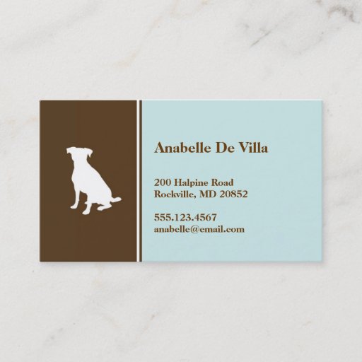 Customizable Canine dog blue brown pet personal calling card business card