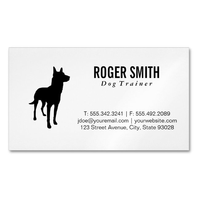 Canine | Dog Training Business Card Magnet (Front)