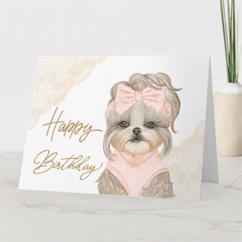  Canine Elegance Watercolor Chic  Card