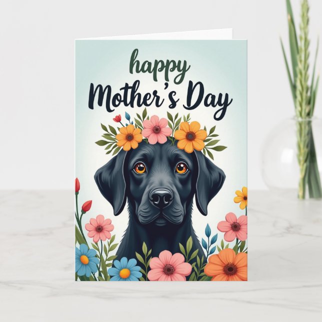 Canine Floral Mothers Day Card (Front)