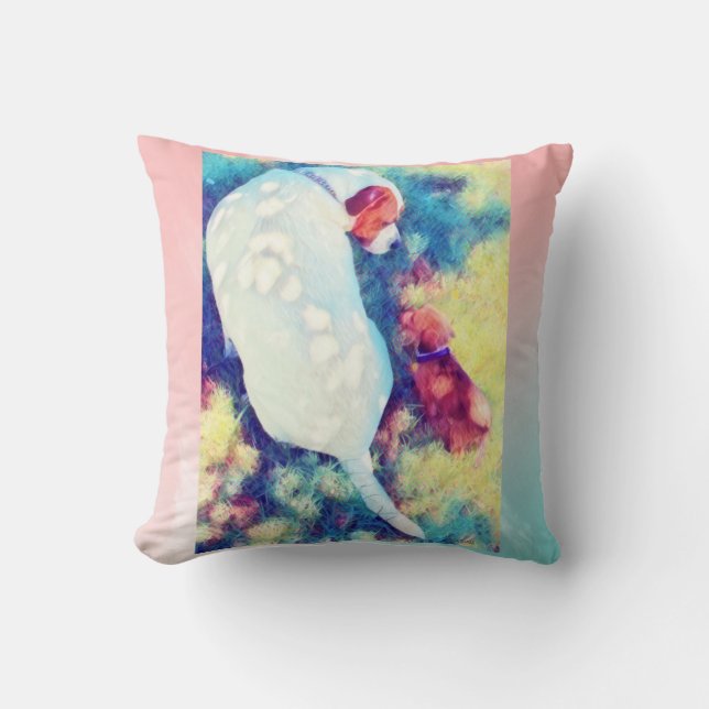 Canine Friends Throw Pillow (Front)
