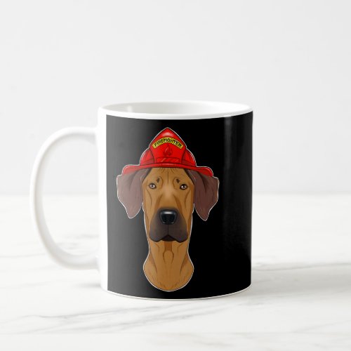 Canine Handler Fireman Dog I Firefighter Rhodesian Coffee Mug