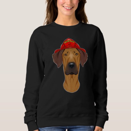 Canine Handler Fireman Dog I Firefighter Rhodesian Sweatshirt