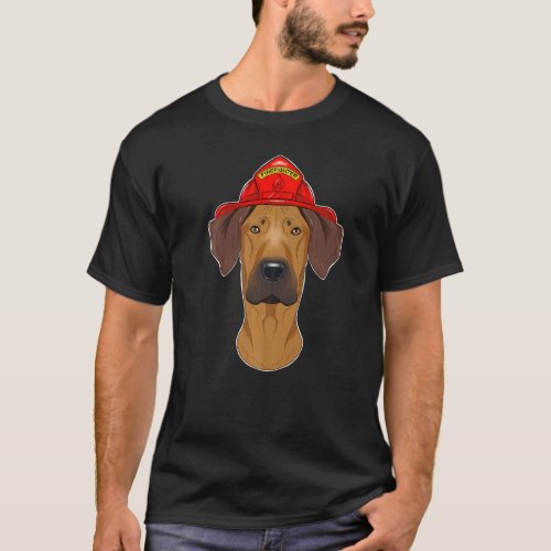 Canine Handler Fireman Dog I Firefighter Rhodesian T_Shirt