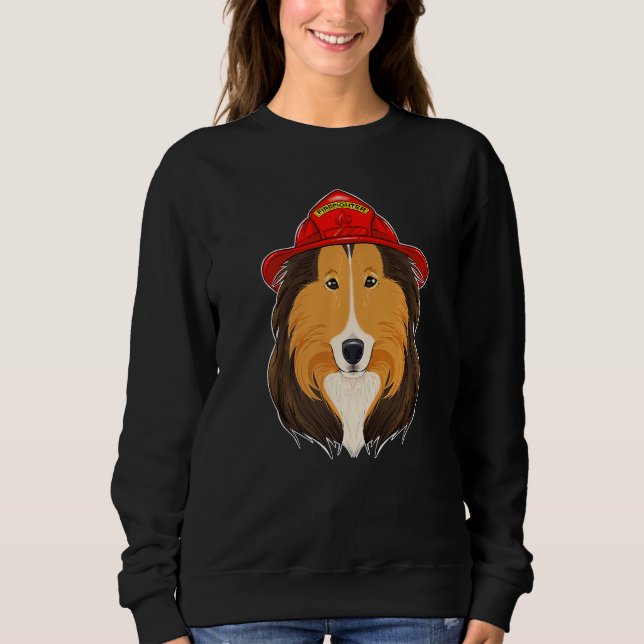 Canine Handler I Fireman Dog I Firefighter Collie Sweatshirt (Front)