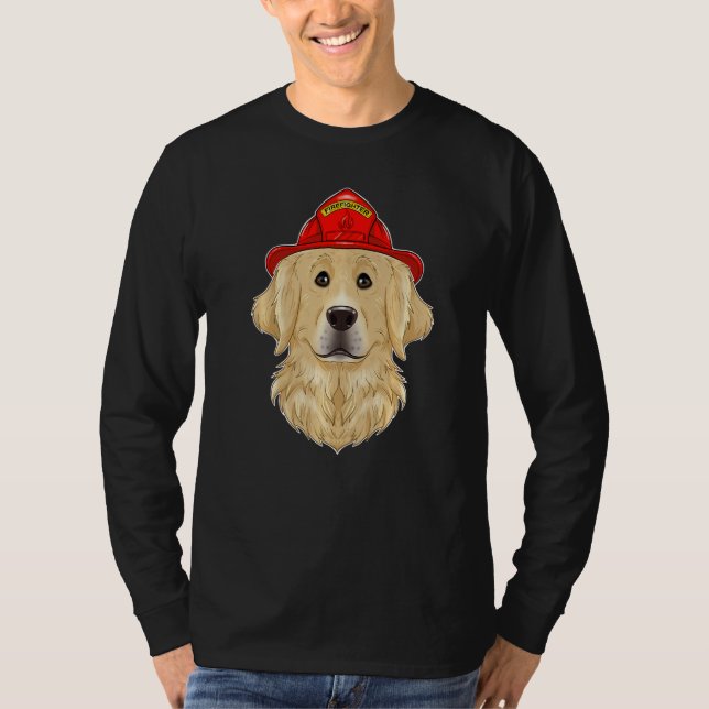 Canine Handler I Fireman Dog I Firefighter Golden  T-Shirt (Front)