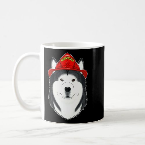 Canine Handler I Fireman Dog I Firefighter Husky  Coffee Mug