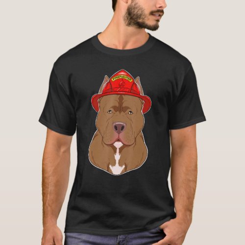 Canine Handler I Fireman Dog I Firefighter Pitbull T_Shirt