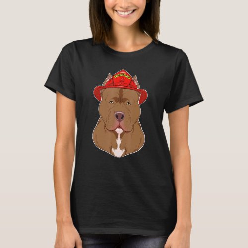 Canine Handler I Fireman Dog I Firefighter Pitbull T_Shirt