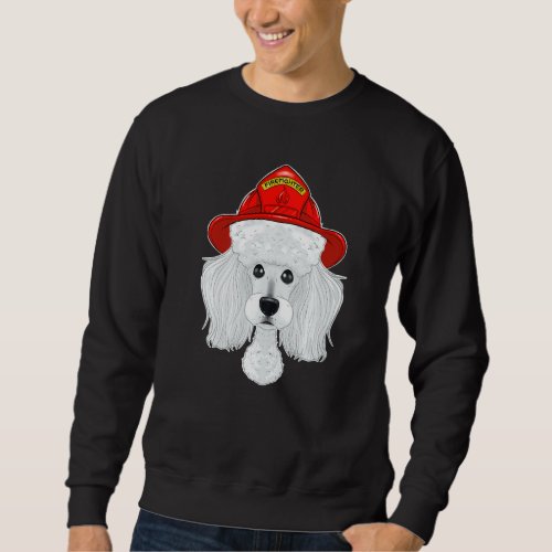 Canine Handler I Fireman Dog I Firefighter Poodle  Sweatshirt