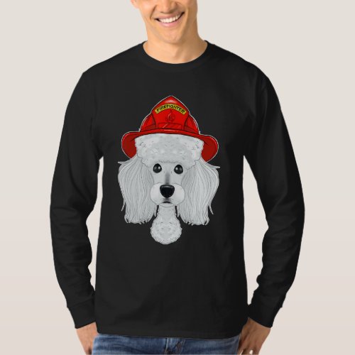 Canine Handler I Fireman Dog I Firefighter Poodle T_Shirt