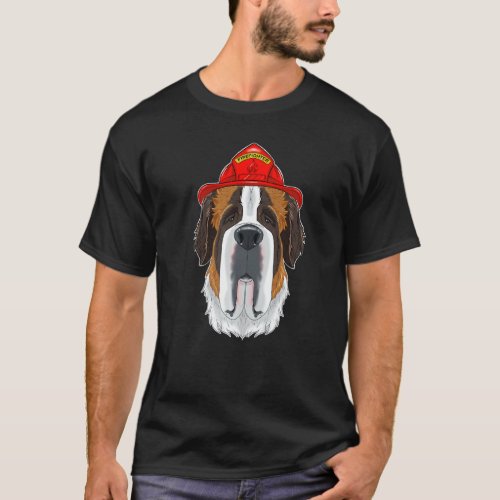 Canine Handler I Fireman Dog I Firefighter Saint B T_Shirt