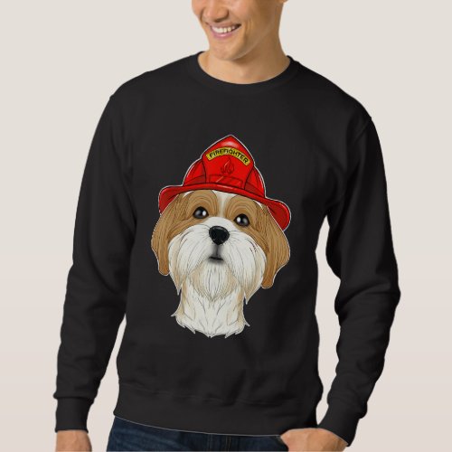 Canine Handler I Fireman Dog I Firefighter Shih Tz Sweatshirt